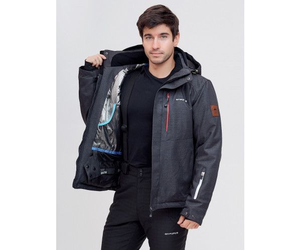 Горнолыжная куртка  темно-серого цвета 2061TC