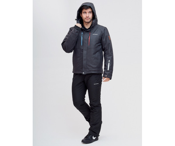Горнолыжная куртка  темно-серого цвета 2061TC