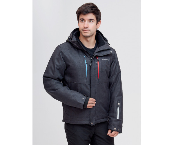 Горнолыжная куртка  темно-серого цвета 2061TC