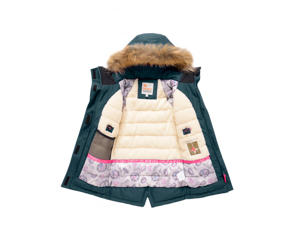 Парка зимняя Valianly для девочки темно-зеленого цвета 9036TZ