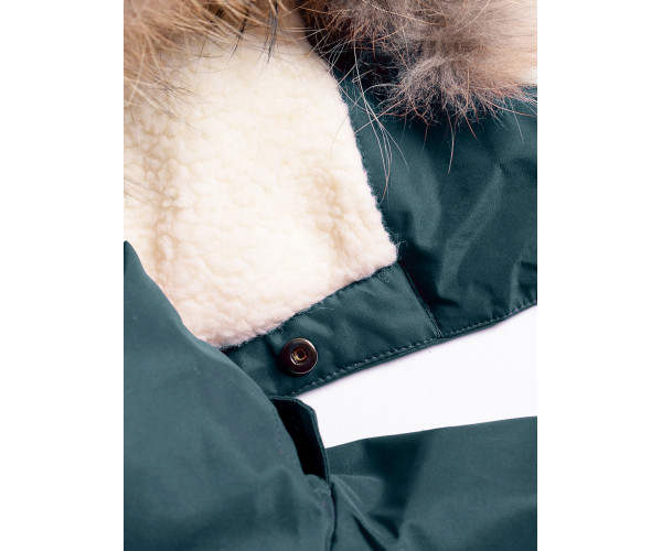 Парка зимняя Valianly для девочки темно-зеленого цвета 9036TZ