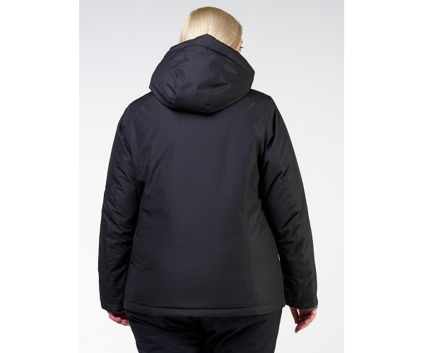 Женский зимний костюм горнолыжный большого размера черного цвета 011982Ch