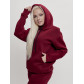 Трикотажный спортивный костюм женский с начесом бордового цвета 1084Bo