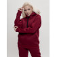 Трикотажный спортивный костюм женский с начесом бордового цвета 1084Bo