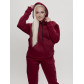 Трикотажный спортивный костюм женский с начесом бордового цвета 1084Bo