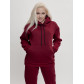 Трикотажный спортивный костюм женский с начесом бордового цвета 1084Bo
