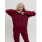 Трикотажный спортивный костюм женский с начесом бордового цвета 1084Bo