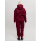 Трикотажный спортивный костюм женский с начесом бордового цвета 1084Bo