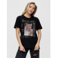 Женские футболки с принтом черного цвета 1174Ch