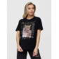 Женские футболки с принтом черного цвета 1174Ch