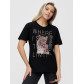 Женские футболки с принтом черного цвета 1174Ch