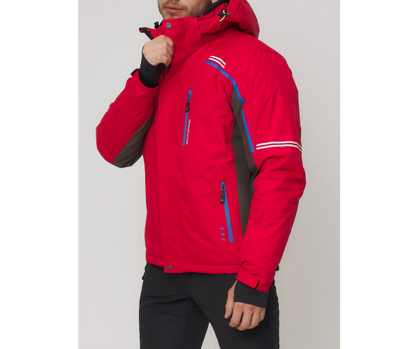 Мужская зимняя горнолыжная куртка  красного цвета 1971Kr