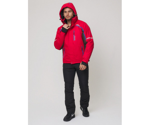 Мужская зимняя горнолыжная куртка  красного цвета 1971Kr