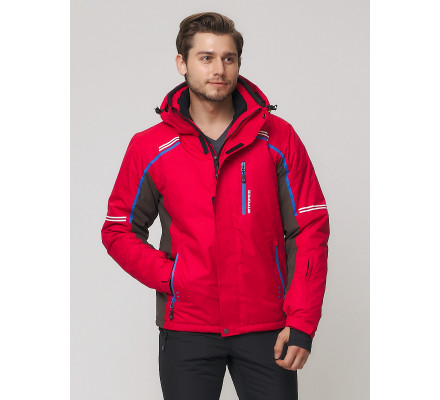 Мужская зимняя горнолыжная куртка  красного цвета 1971Kr