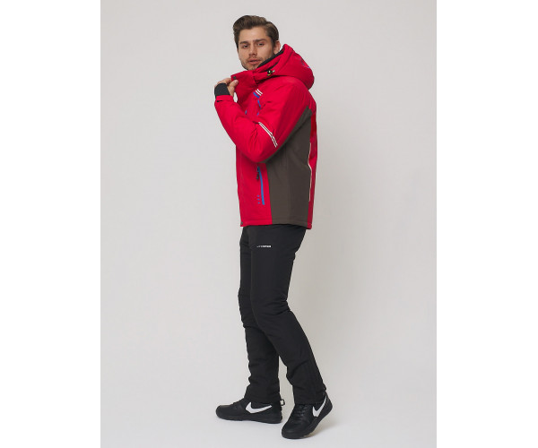 Мужская зимняя горнолыжная куртка  красного цвета 1971Kr