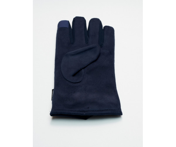 Классические перчатки зимние мужские темно-синего цвета 601TS