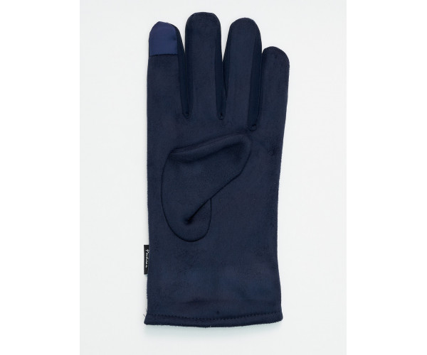 Классические перчатки зимние мужские темно-синего цвета 601TS