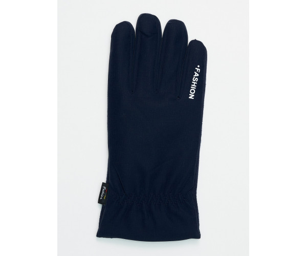 Классические перчатки зимние мужские темно-синего цвета 601TS