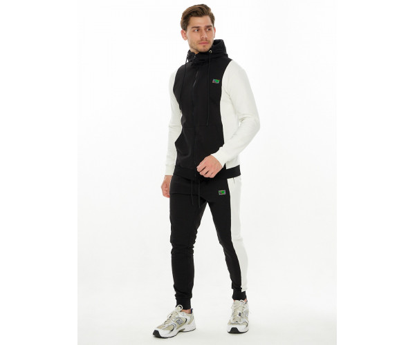 Спортивный костюм трикотажный черного цвета 9154Ch