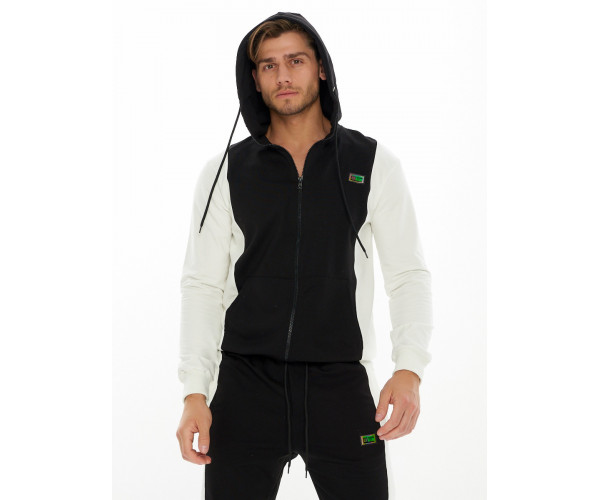 Спортивный костюм трикотажный черного цвета 9154Ch