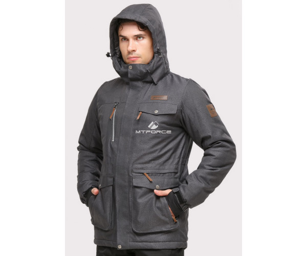 Мужской зимний костюм горнолыжный темно-серого цвета 01911TС