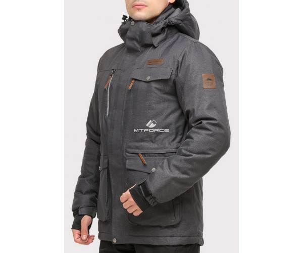 Мужской зимний костюм горнолыжный темно-серого цвета 01911TС