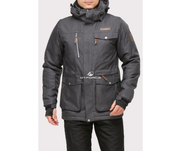 Мужской зимний костюм горнолыжный темно-серого цвета 01911TС