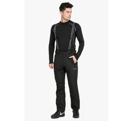 Мужские зимние горнолыжные брюки черного цвета 804Ch