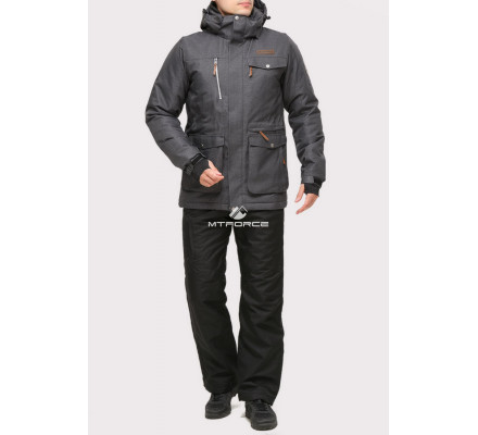 Мужской зимний костюм горнолыжный темно-серого цвета 01911TС