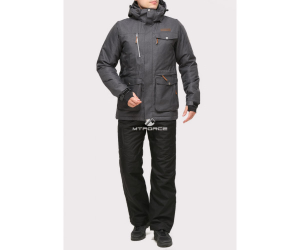 Мужской зимний костюм горнолыжный темно-серого цвета 01911TС