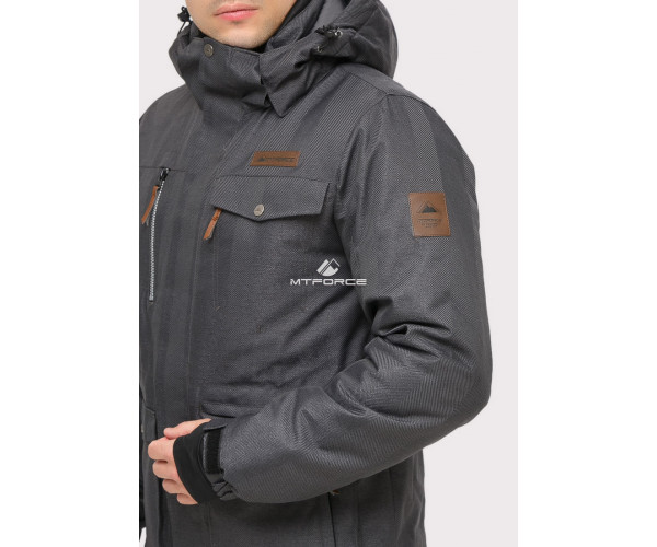 Мужской зимний костюм горнолыжный темно-серого цвета 01911TС