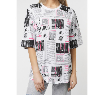 Женские футболки с принтом белого цвета 76091Bl