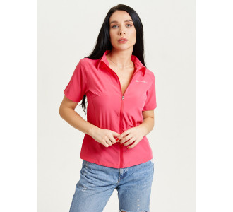 Спортивная футболка поло женская розового цвета 33412R