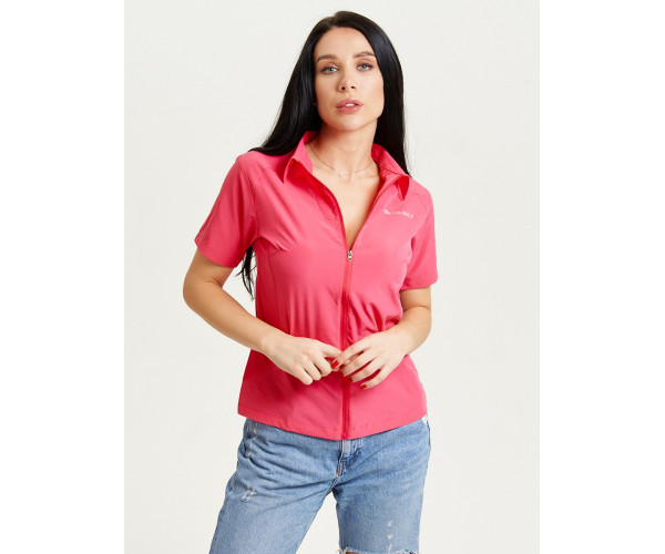 Спортивная футболка поло женская розового цвета 33412R
