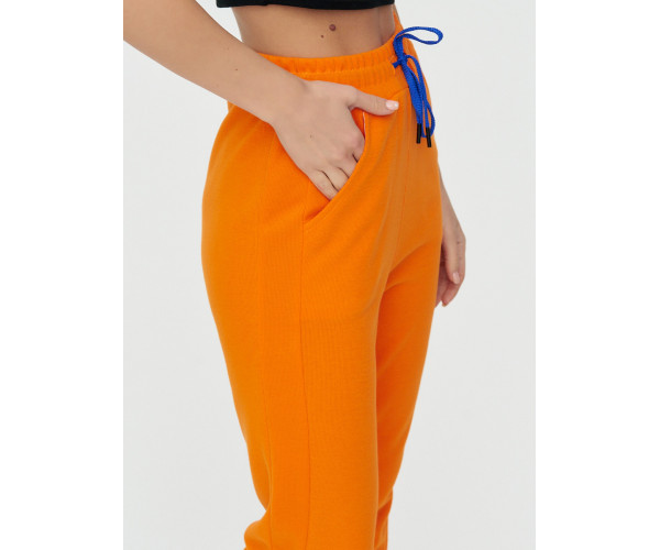 Спортивные брюки женские оранжевого цвета 1307O