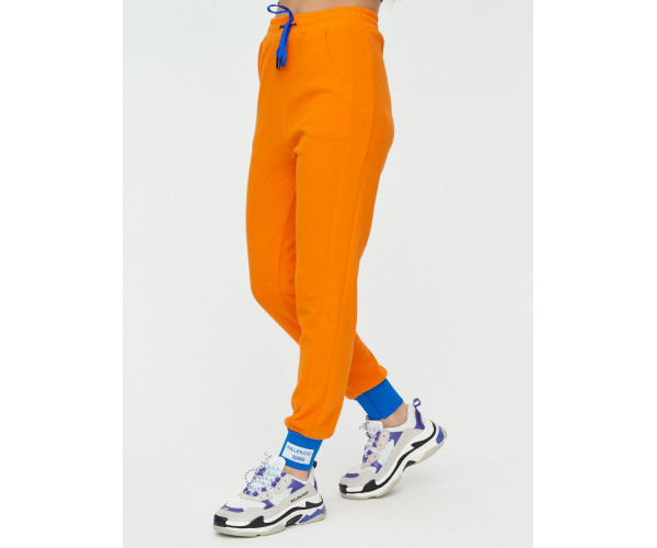 Спортивные брюки женские оранжевого цвета 1307O