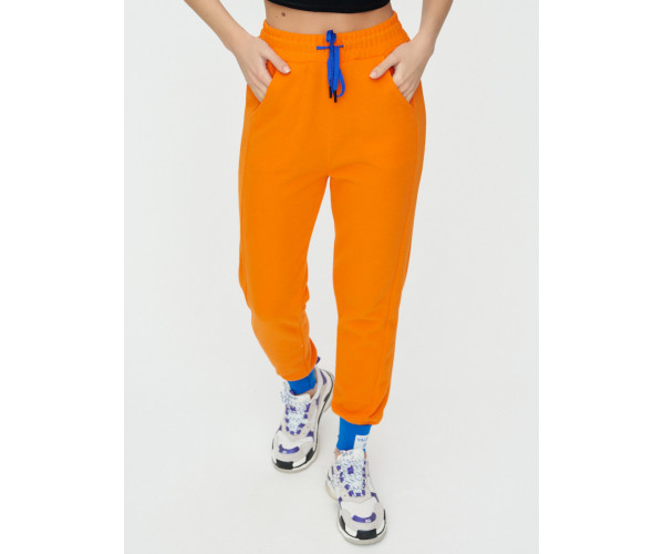 Спортивные брюки женские оранжевого цвета 1307O