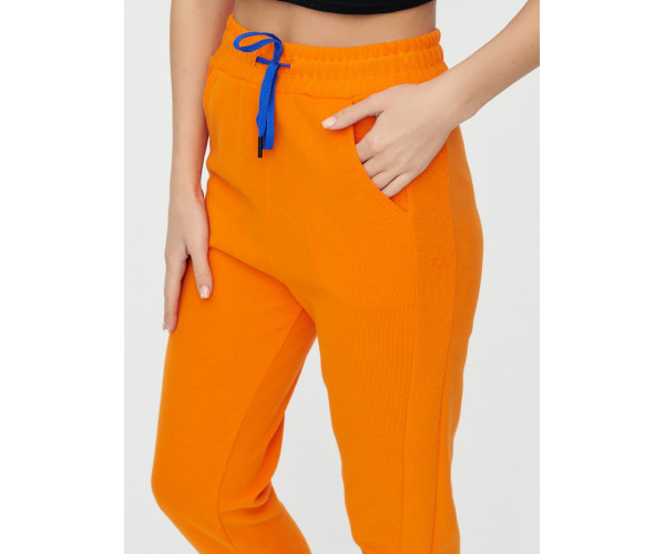 Спортивные брюки женские оранжевого цвета 1307O