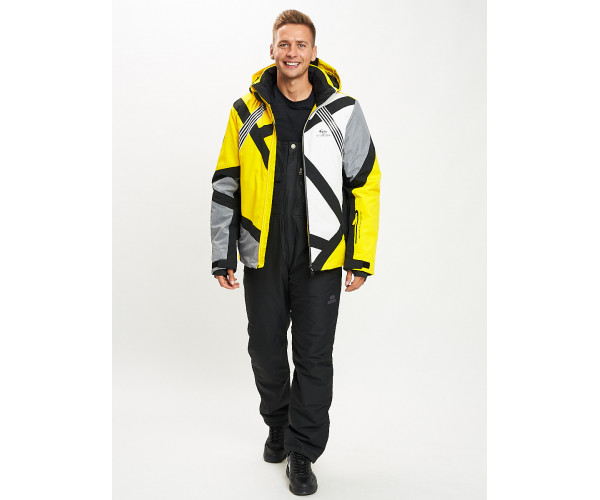 Горнолыжный костюм мужской желтого цвета 077015J