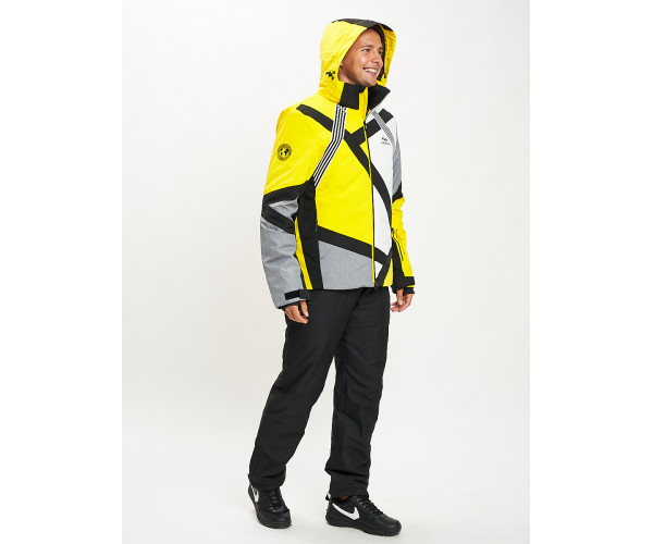 Горнолыжный костюм мужской желтого цвета 077015J