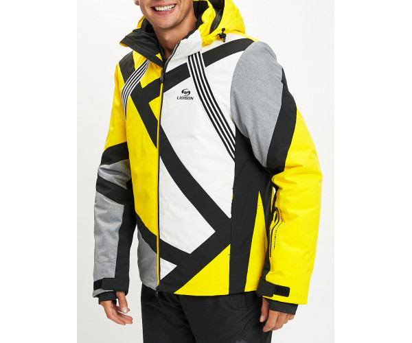 Горнолыжный костюм мужской желтого цвета 077015J