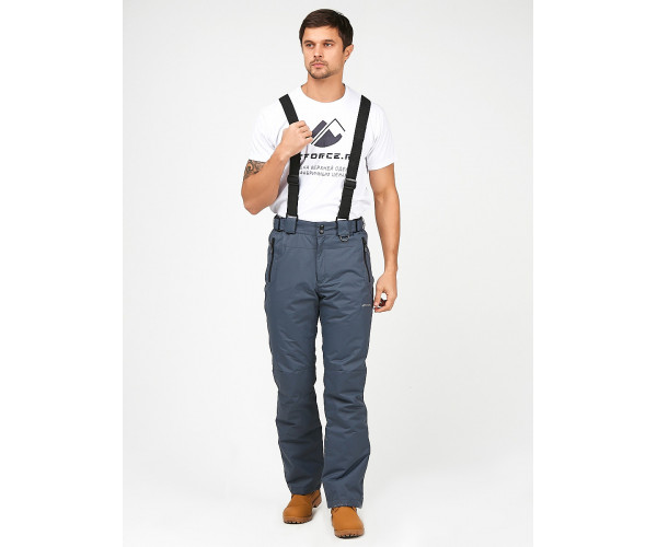 Мужские зимние горнолыжные брюки темно-серого цвета 18005TC