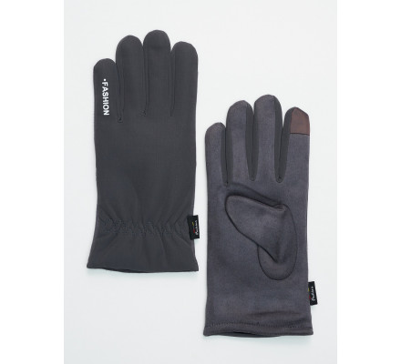 Классические перчатки зимние мужские серого цвета 601Sr