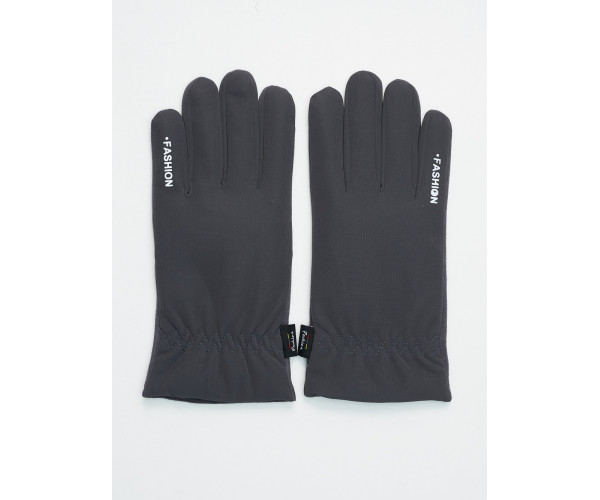Классические перчатки зимние мужские серого цвета 601Sr
