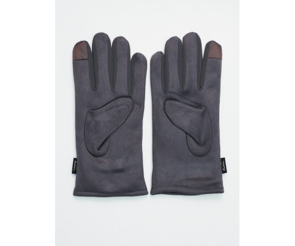 Классические перчатки зимние мужские серого цвета 601Sr