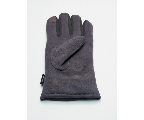 Классические перчатки зимние мужские серого цвета 601Sr