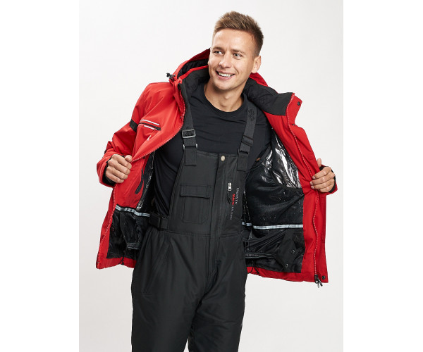Горнолыжный костюм мужской красного цвета 077014Kr
