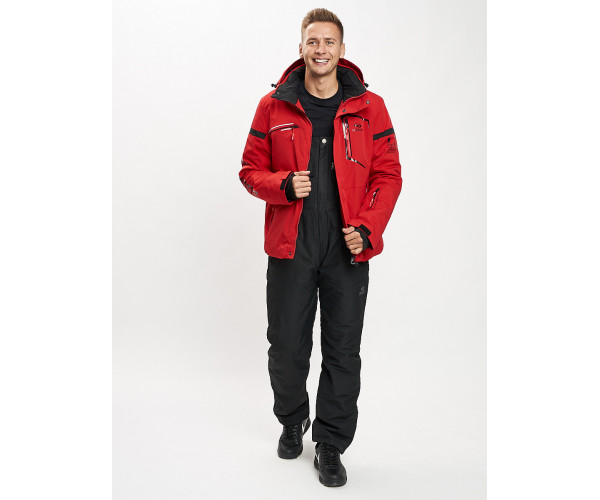 Горнолыжный костюм мужской красного цвета 077014Kr