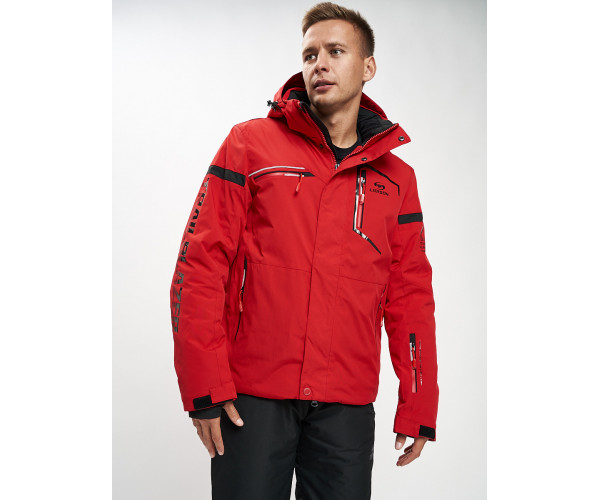 Горнолыжный костюм мужской красного цвета 077014Kr