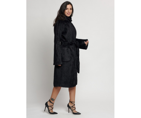 Пальто женское зимнее черного цвета 41881Ch